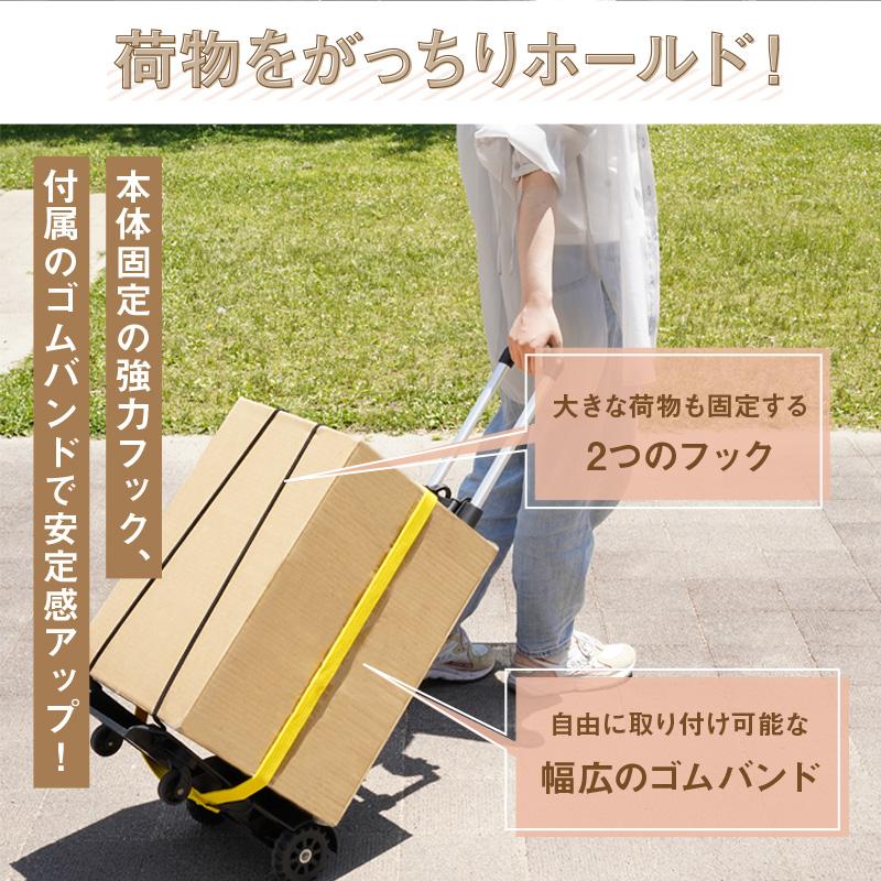 キャリーカート 折りたたみ 軽量 コンパクト 耐荷重50kg ショッピングカート タイヤ 4輪 台車 カート キャリー お買い物カート ショッピングキャリー | creer（ライズクリエイション） | 06