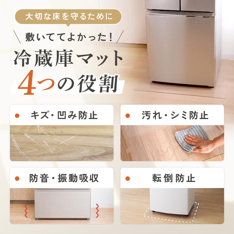 2点選んで5％クーポン】【Yahoo1位】冷蔵庫マット 透明 防カビ クリア 