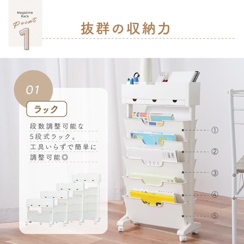 ttara 【クーポンでさらにお得！】マガジンラック スリム キャスター