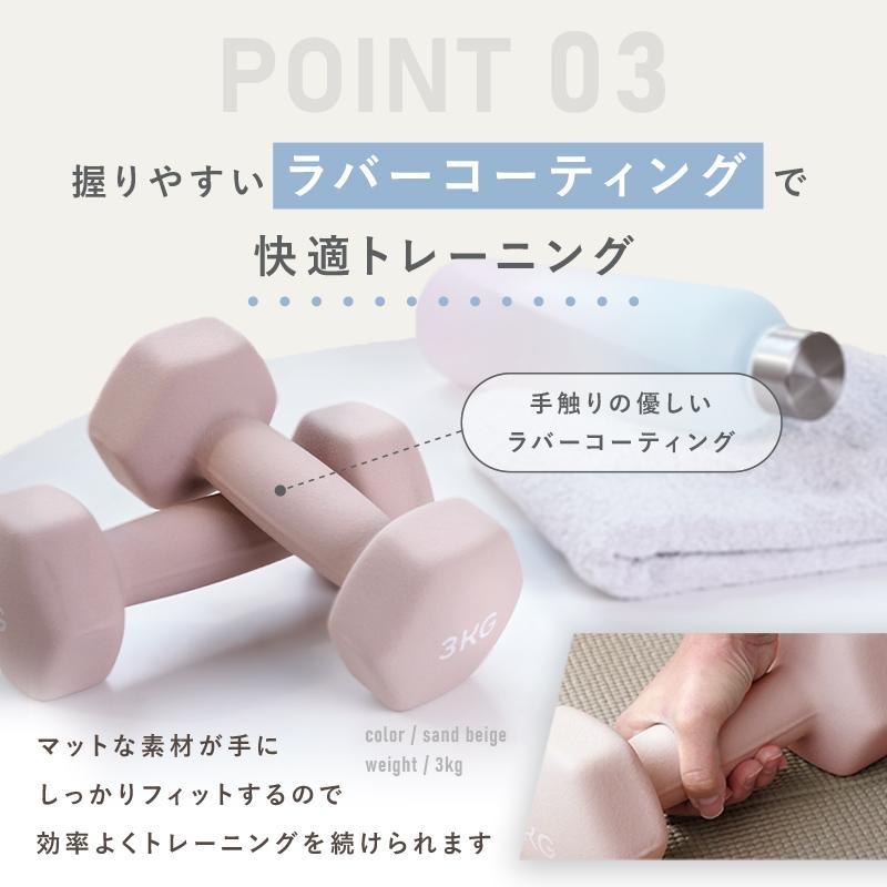 爆買クーポン】ダンベル セット 3kg 2個セット 1kg 鉄アレイ カラー