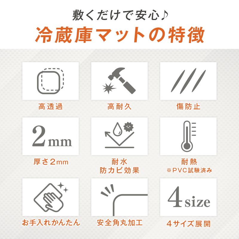 3380円〜) 高透過 ポリカーボネート 冷蔵庫マット 透明 防カビ クリア 