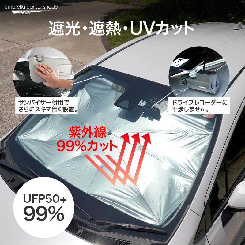 倉庫 サンシェード 車 おしゃれ フロント サイズ 傘型 遮光 遮熱 軽キャンプ 車中泊 収納ケース 自動車 パラソル Suv 軽自動車 普通車 軽バン 送料無料お手入れ要らず
