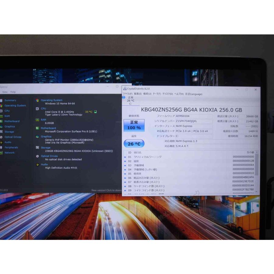 Microsoft Surface Pro 8 1983【SSD搭載】　Core i5 1135G7　【Windows10 Home】MS 365 Office Web／Wi-Fi／保証付 [95142]の画像