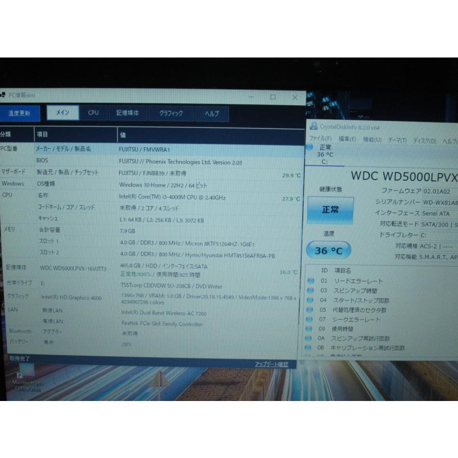 富士通（FUJITSU） FMV LIFEBOOK WA1/R【Core i3 4000M】 【Windows10