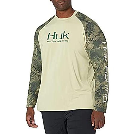 Huk メンズ ダブルヘッダー ベント付き長袖シャツ セージ 3XL 並行輸入品 Tシャツ