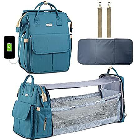 2021年最新入荷 Backpack Bag Diaper HappyLuoka with 並行輸入品 Insulate 2 Station, Changing Detachable マザーズバッグ