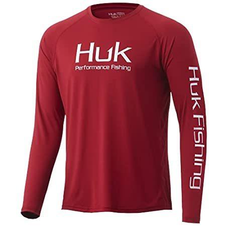 HUK Men's Standard Pursuit Vented Long Sleeve 30 UPF Fishing Shirt, Blood R 並行輸入品 Tシャツ