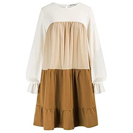 返品保証有 Grace Karin Women Babydoll Dress Ruffle Tiered Long Sleeve Color Block Dres 並行輸入品 春夏新登場 Gaains Com
