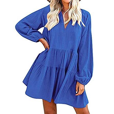 通販オフィシャルストア Fancyinn Long Sleeve Shift Tunic Dress Ruffle Swing Babydoll Juniors Mini T 並行輸入品 輸入品 Shirleyryan Ca