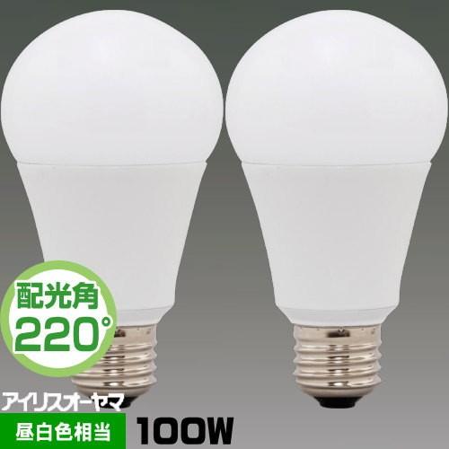 アイリスオーヤマ LDA14N-G-10T52P LED電球 一般電球形 100W相当 昼白色相当 広配光 2個パック LDA14NG10T52P｜riserun