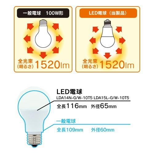 IRIS OHYAMA（アイリスオーヤマ） LDA15L-G/W-10T5 LED電球 一般電球形