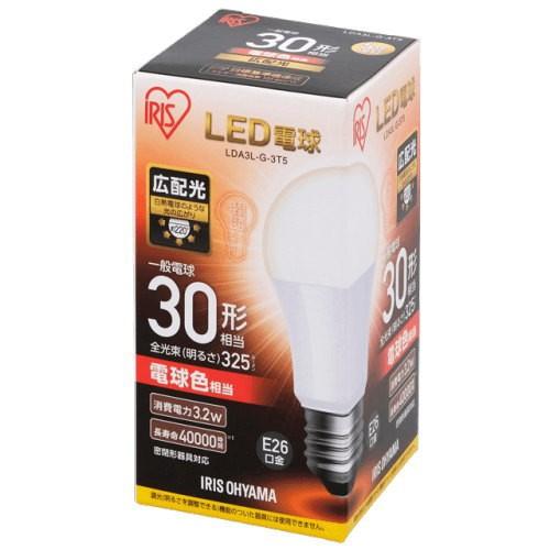 アイリスオオヤマ　LED8メートル連結Aタイプ 電球色3本＋ピンク１本(箱無し) IRIS OHYAMA（アイリスオーヤマ） LDA3L-G-3T5 LED電球 一般電球形 30W