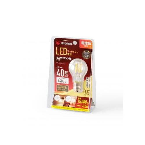 アイリスオーヤマ LDA4L-G-E17-FC LED電球 ミニクリプトン球 小形 LED電球 電球色 フィラメント 40W相当(440lm) 全方向 口金E17 LDA4LGE17FC｜riserun｜04