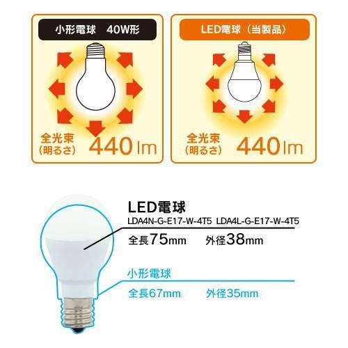 IRIS OHYAMA（アイリスオーヤマ） LDA4L-G-E17/W-4T5 LED電球 小形電球