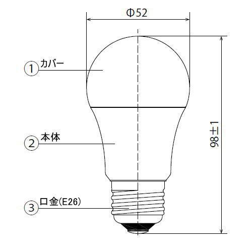 アイリスオーヤマ LDA5L-G/W/D-4V1 LED電球 E26 一般電球形 40W相当 485lm 電球色相当 全方向 調光 LDA5LGWD4V1｜riserun｜04