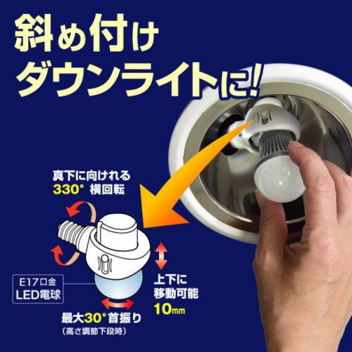 ライテックス DS17-10 E17 LED電球専用 可変式ソケット RITEX 横回転