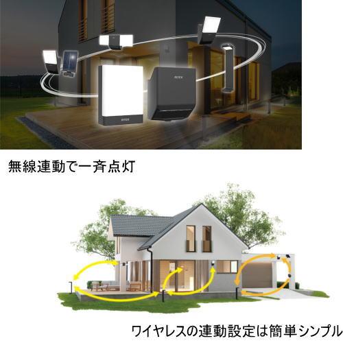 【数量限定】ムサシ 乾電池式無線連動チャイム&amp;ライト(受信型)+センサー(送信型 RITEX/ムサシ][送信機セット]乾電池式無線連動チャイム＆ライト(受信型