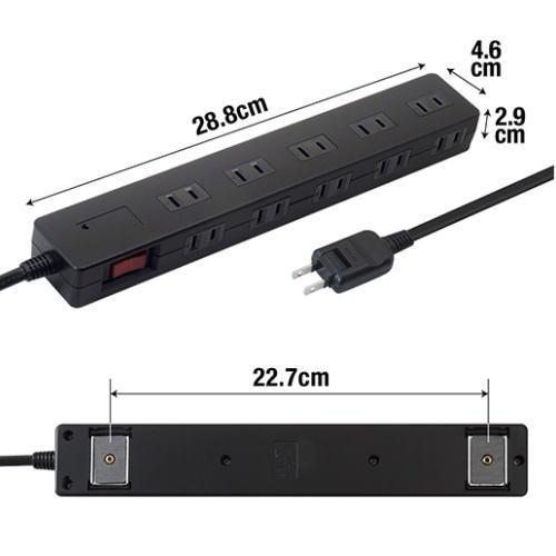 STYLED マグネット付電源タップ STP10B-1 コンセント10口 1500Wまで