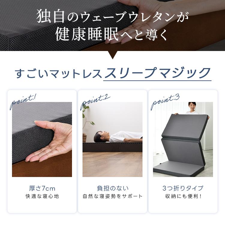 高反発マットレス 7.0 セミダブル スリープマジック 7cm マットレス 折りたたみ 三つ折り ライズ東京 高反発 体圧分散 腰痛対策 RISE | ライズ東京 | 01