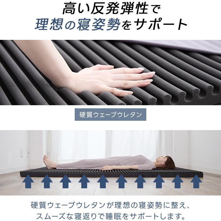 ライズ東京 マットレス ダブル 三つ折り 高反発マットレス 折りたたみ