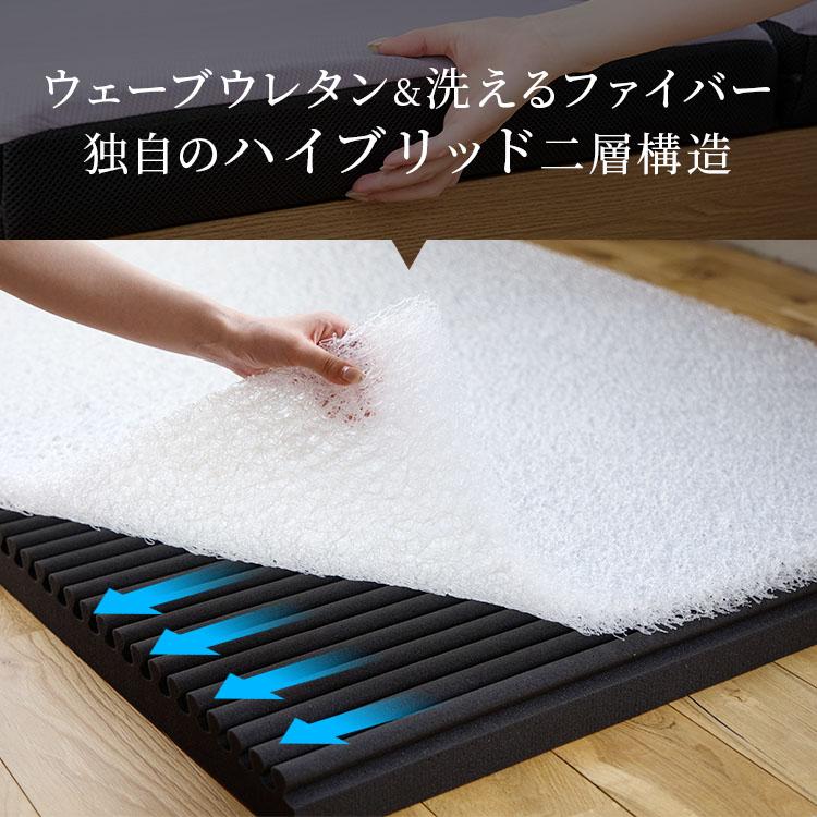 ハイブリッド マットレス 8.0 スリープマジック シングル 8cm 高反発マットレス 三つ折り 体圧分散 折りたたみ RISE 腰痛 ライズ東京 2層