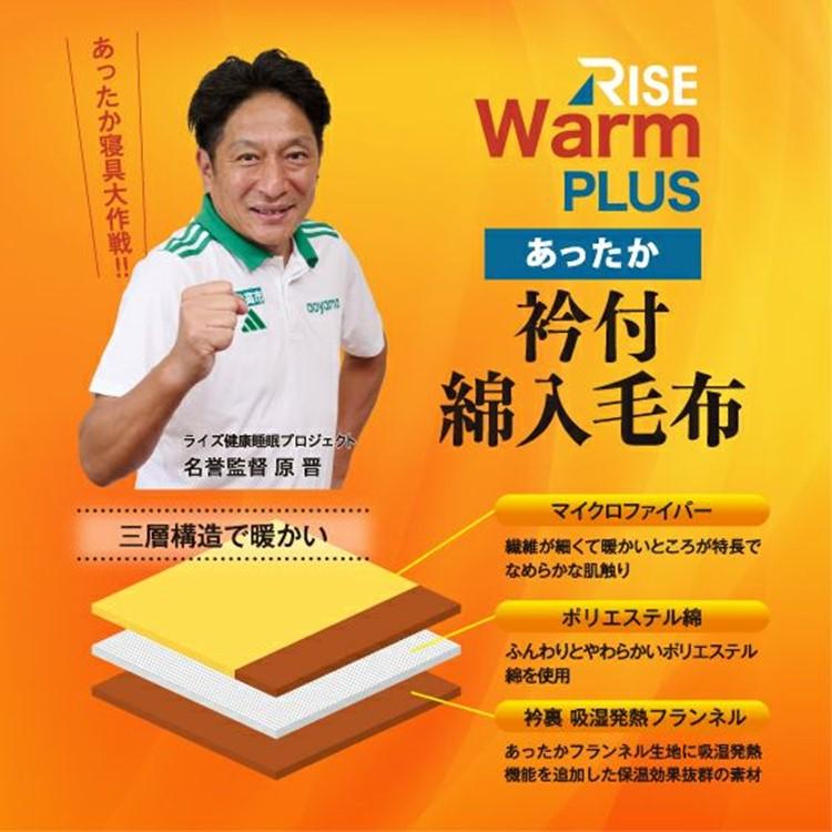 ライズ東京 あったか衿付綿入り毛布 RISE WARM PLUS シングル 毛布 新