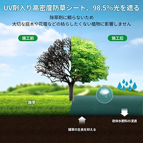 XiaZ【2022年版】防草シート 100g/m2の高耐久性不織布 雑草防止シート 高透水性 除草シート 紫外線劣化防止 厚手ぼうそうしーと 雑草対策|risewant-shop|05