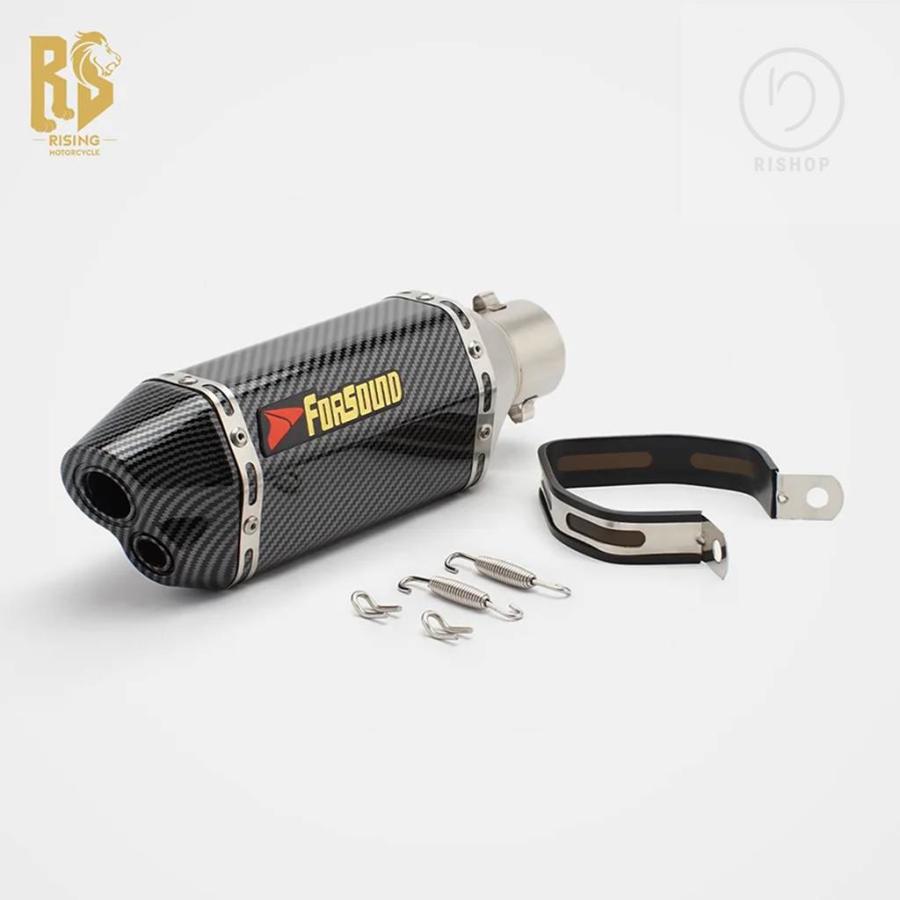 かたつむり 並行輸入品】バイク汎用マフラー ショート六角ダブルホール 51MM口径