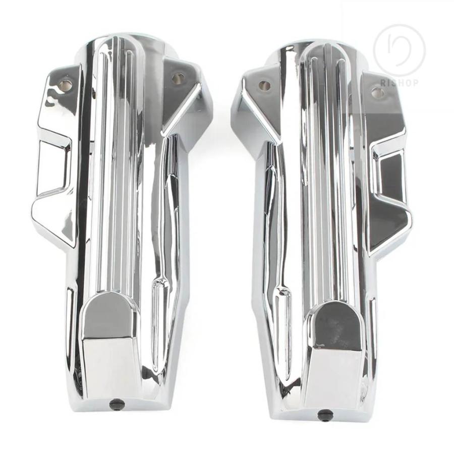 並行輸入品】ブラック/クロームのオートバイロアフォークカバー