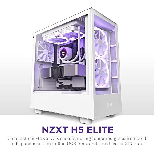 NZXT H5 ELITE ミドルタワー PCケース White フロントガラスパネル・RGBコントローラー搭載モデル CC-H51EW-01 CS｜rishop｜02