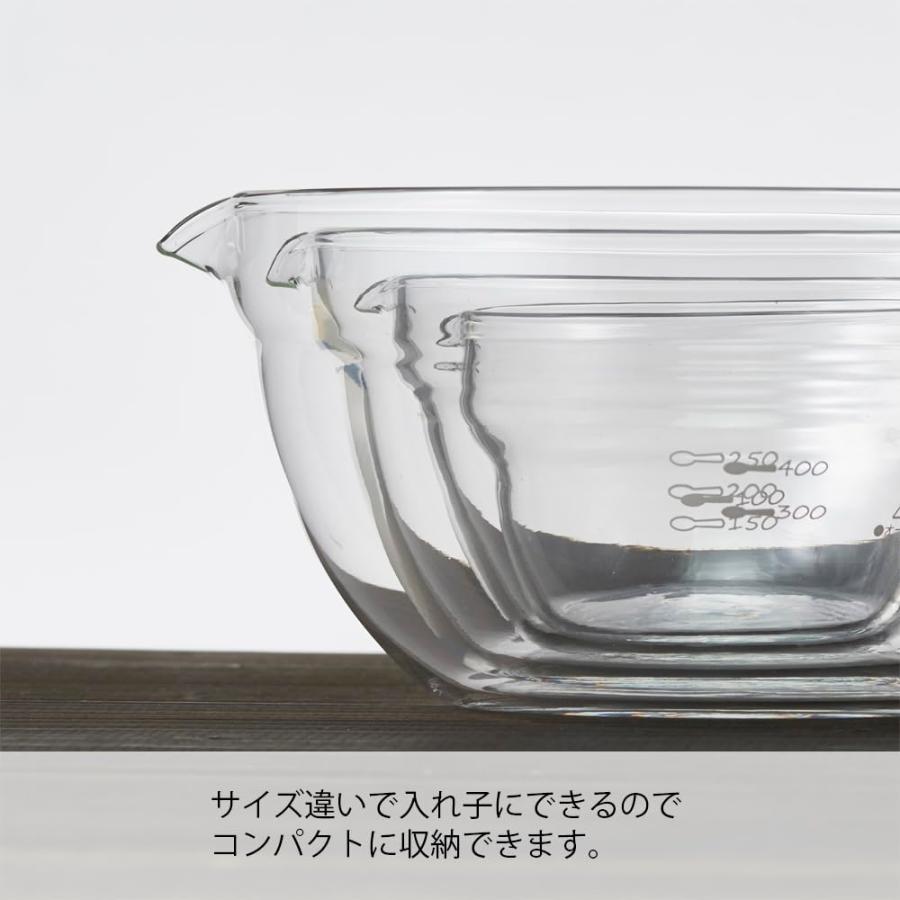 HARIO(ハリオ) 片口 ボウル 耐熱ガラス 3個セット マルチ ボール クリア 日本製 KB-1318｜rishop｜02