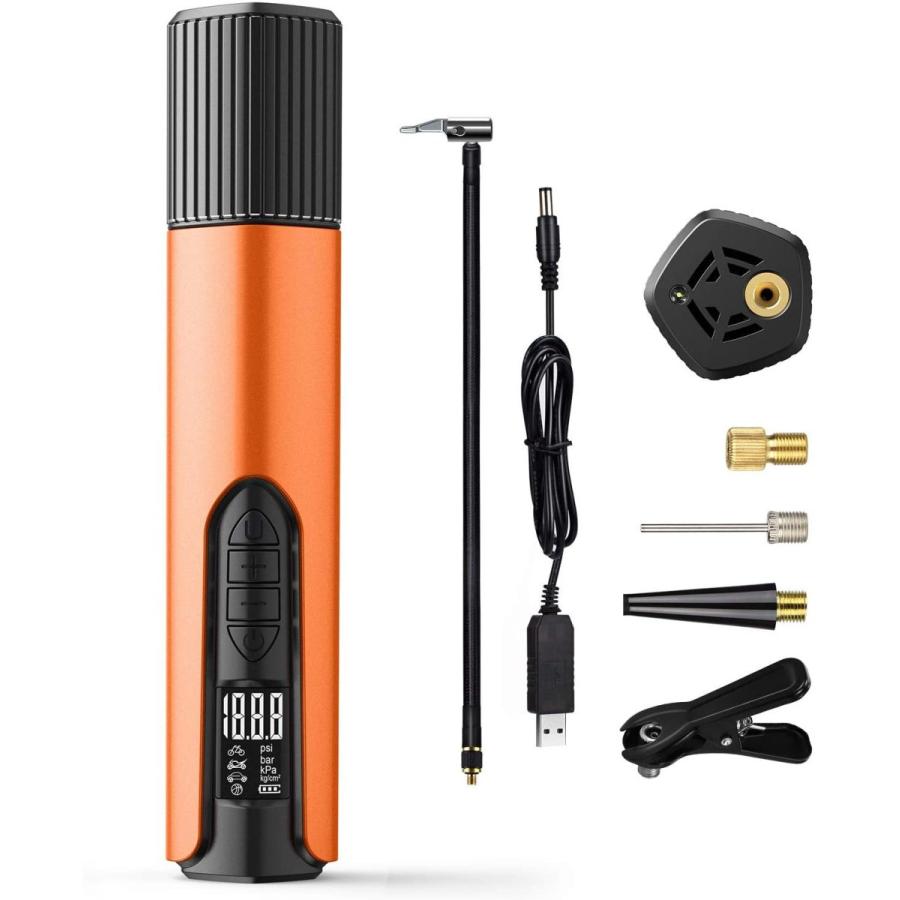 在庫有 空気入れ 電動エアコンプレッサー エアコンプレッサーデジタル圧力計付き Ledライト付き00mah大容量バッテリー 自動車自転車自転車ボールフローティング 最安値挑戦 Studiostodulky Cz