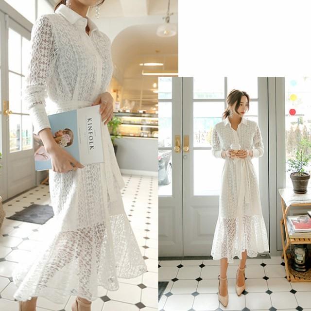 総レースロングレースシャツワンピース シャツワンピース レースワンピース レース ロング マーメイド シャツ フォーマル 結婚式 O Lyq 0254 リシン株式会社 ヤフー店 通販 Yahoo ショッピング