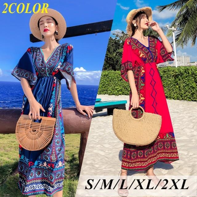 エスニックロングワンピース ロングワンピース エスニックワンピース リゾートワンピース ロング マキシ エスニック ハイウエスト O Lyq 0413 リシン株式会社 ヤフー店 通販 Yahoo ショッピング