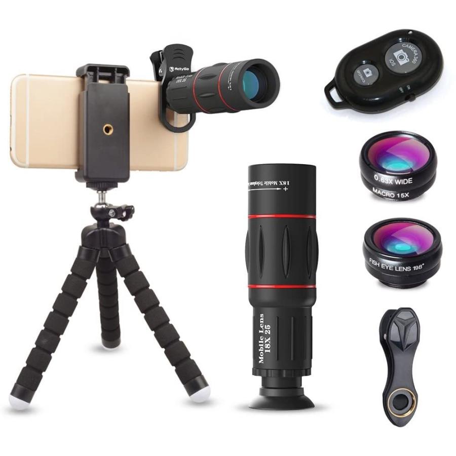 18X固定望遠レンズ付きスマホレンズ4点セット ワイヤレス 18X固定望遠レンズ付きスマホレンズ4点セット ワイヤレス