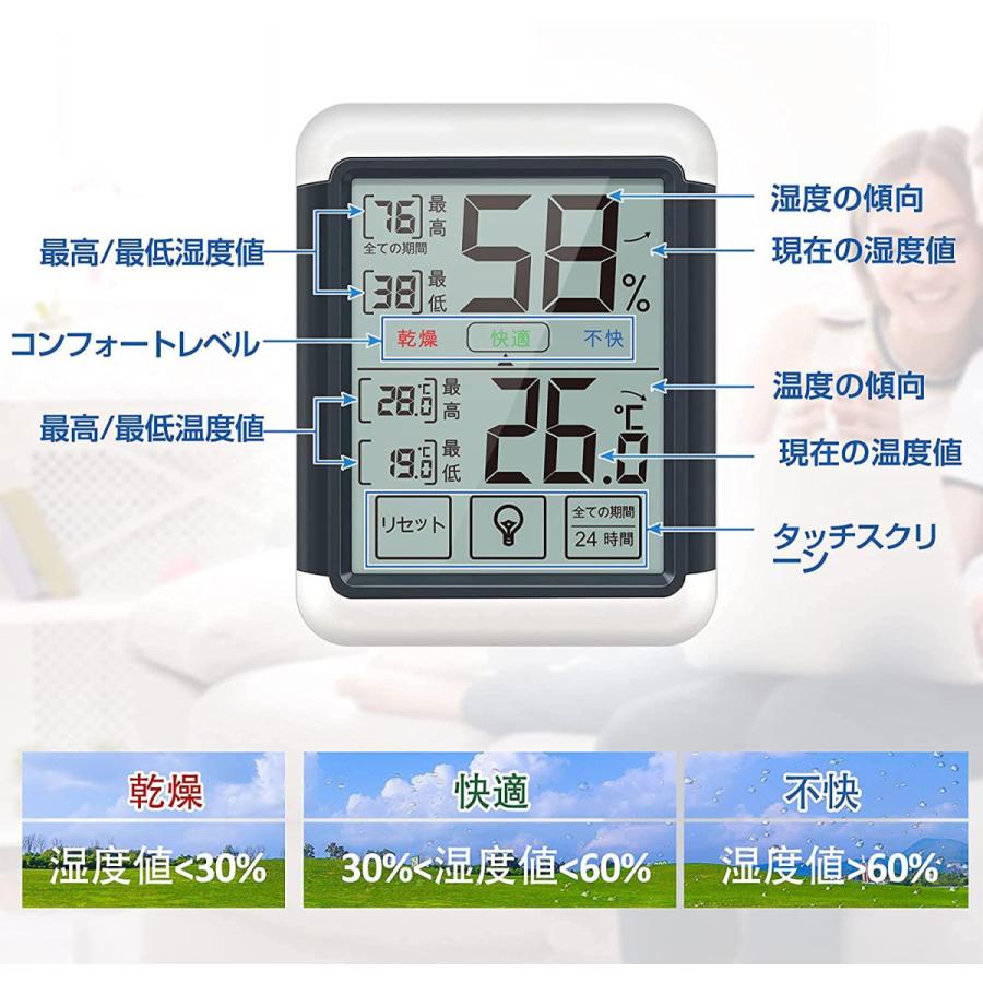 デジタル湿温度計 タッチスクリーン大画面表示 Amazon.co.jp: デジタル湿度計 温度計 温湿度計 LCD大画面最高