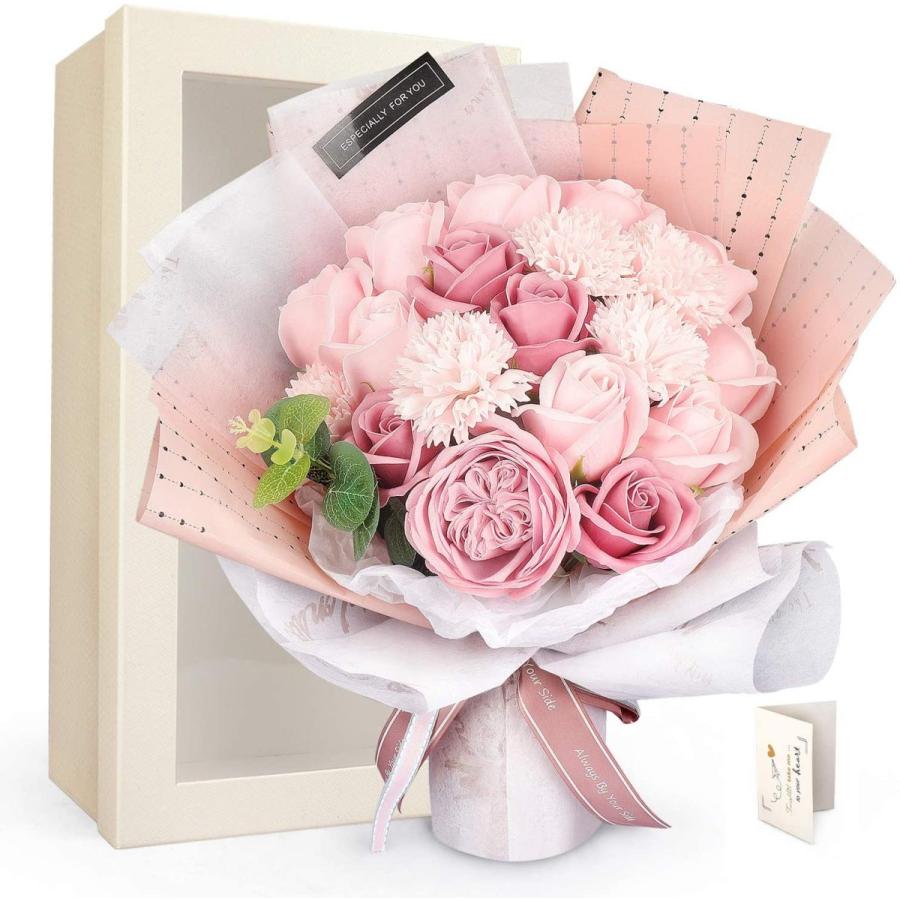 ソープフラワー 造花 薔薇 母の日の花 プレゼント カーネーション ブーケ フレグランス 石鹸花 枯れない花 入学式 結婚祝い 誕生日デートバレンタインデー お盆 花束 アレンジメント Avenida7 Com