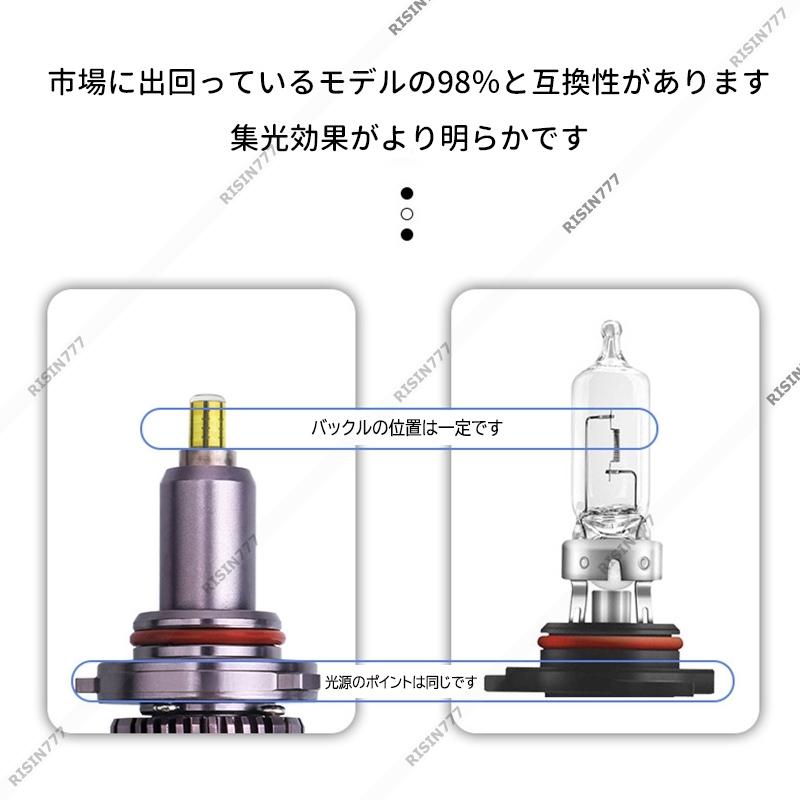 LEDヘッドライト フォグランプ H1 H3 H4 H7 H11 9005(HB3） 9006(HB4) 2個セット 360° コンパクト 六面発光 ファン付き おすすめ｜risin777｜07