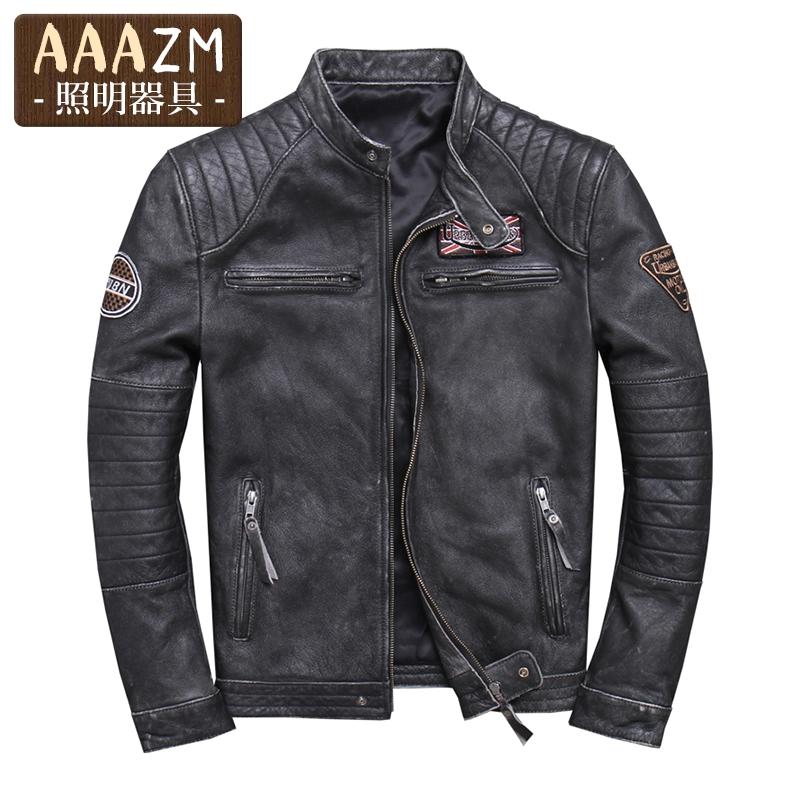 レザージャケット メンズ 本革 バイク ライダース 革ジャン 牛革 履け  