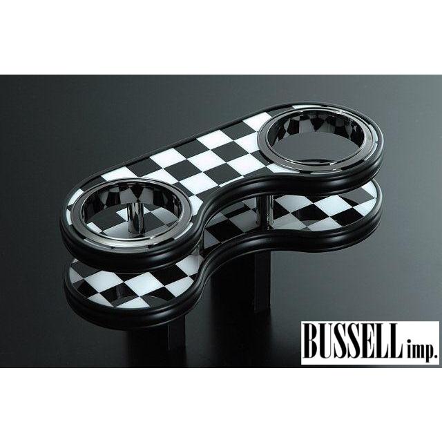 バッセル センタードリンクホルダー チェッカーフラッグ BMW MINI R52 (コンバーチブル) ミニ クーパー クーパーS BUSSELL imp | 