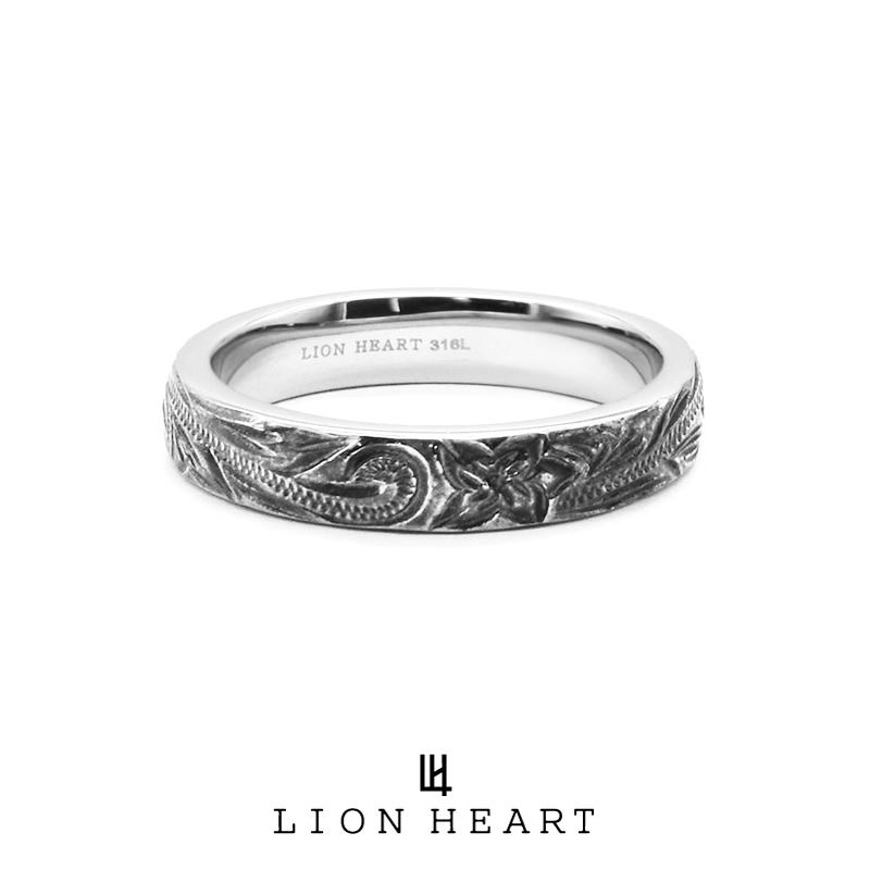 [ライオンハート] リング LH-1 フラットハワイアンリング/サージカルステンレス316L（金属アレルギー対応） シルバー 限定展開】“HAWAIIAN”ワイドリング（ライトブラック）/サージカルステンレス（金属アレルギー対応） | LION HEART STORE｜ ライオンハート公式通販【メンズシルバーアクセサリー｜ギフト・ペアアクセ対応】