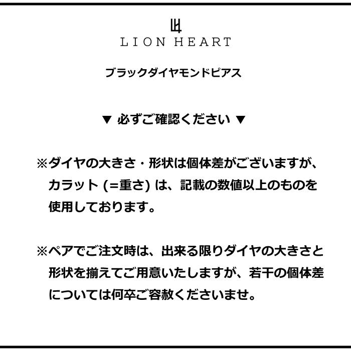BASIC プラチナ ブラックダイヤモンドピアス Sサイズ(0.1ct) 01EA0144BK LION HEART ピアス 1点売り 【マシーン】 片耳用 メンズ