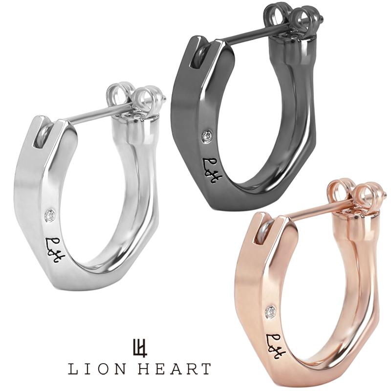 新品　未使用　ライオンハート　クロッシング　ロゴ　フープ　ピアス LION HEART ライオンハート for Gift クロッシングピアス
