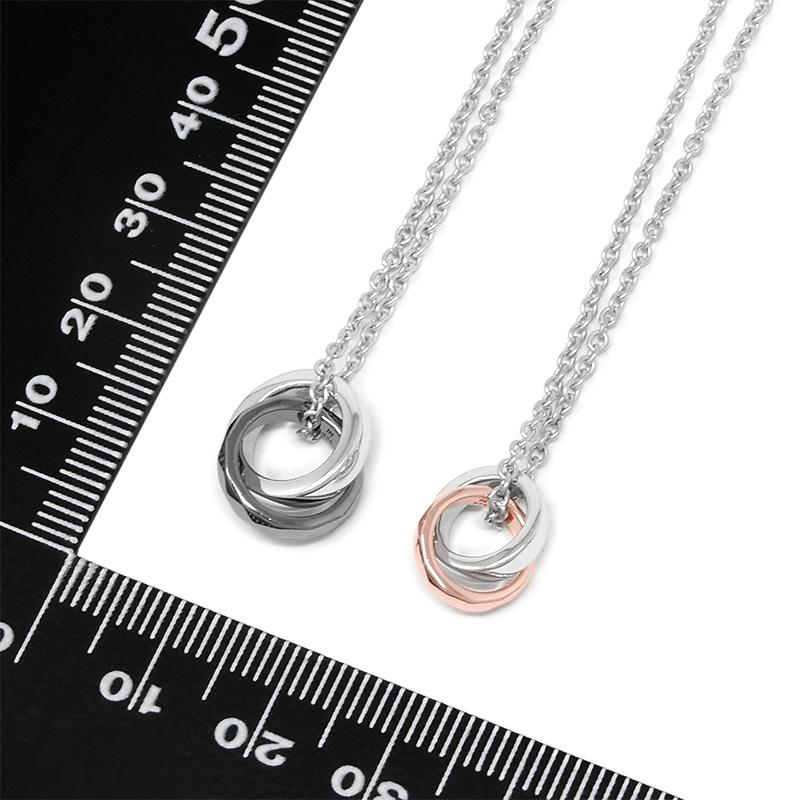ライオンハート ジ・エッジ ダブルリング ペアネックレス ブラック&ピンク シルバー925 1NE236B1MX  LION HEART  ペンダントの画像