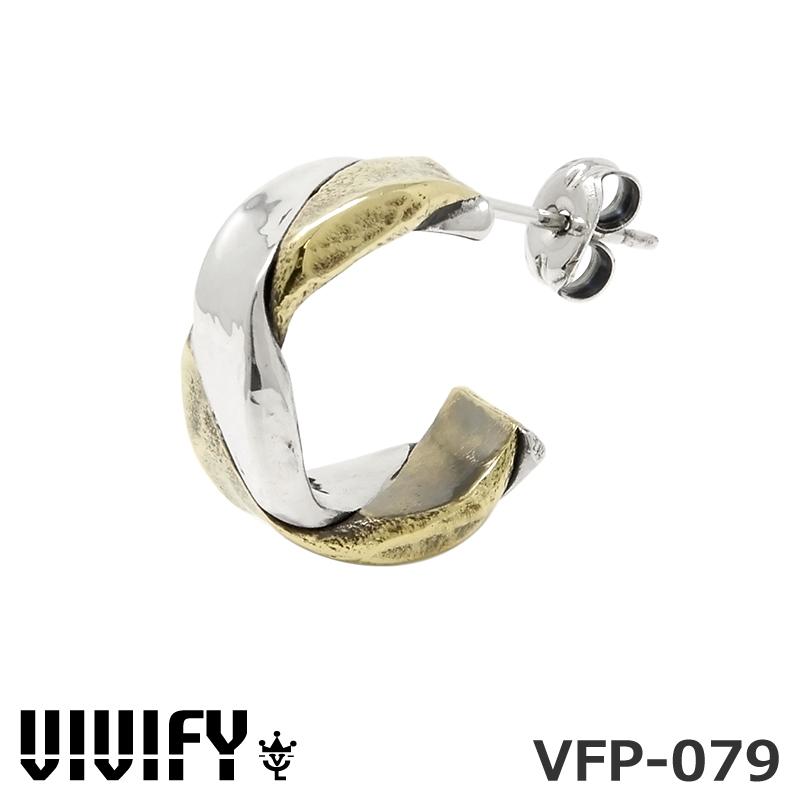 VIVIFY（ビビファイ） ツイスト & プレス ハーフフープピアス シルバー