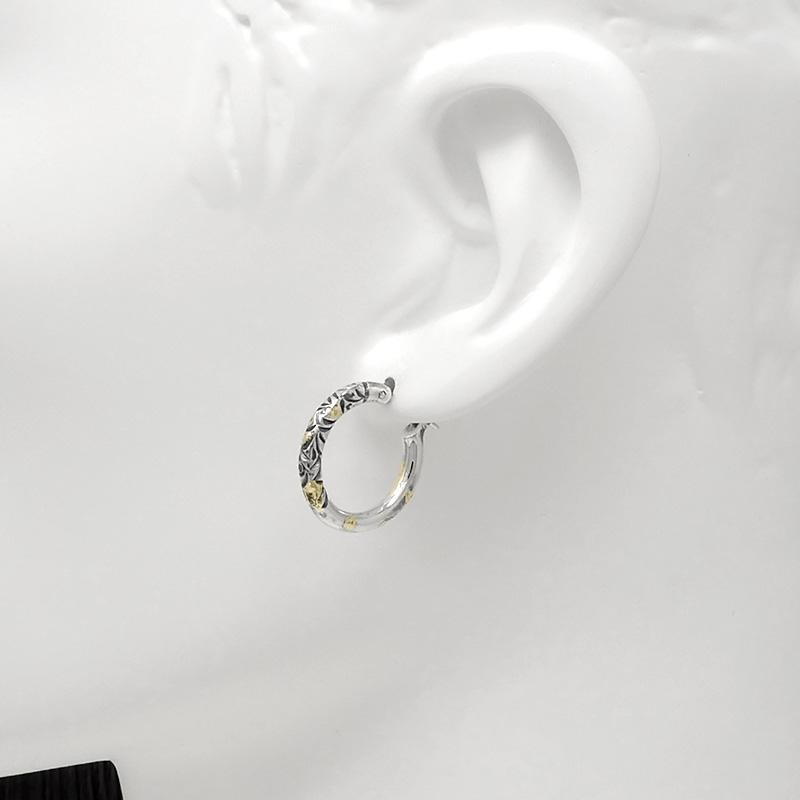 ビビファイ アラベスク フープピアス Lサイズ シルバー925 金鑞(ろう) VIVIFY VFP-149 Arabesque Hoop Pierce w/gold (L) 1点売り 片耳用｜rismtown-y｜02