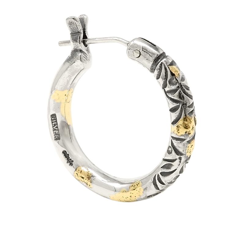 ビビファイ アラベスク フープピアス Lサイズ シルバー925 金鑞(ろう) VIVIFY VFP-149 Arabesque Hoop Pierce w/gold (L) 1点売り 片耳用 メール便の画像