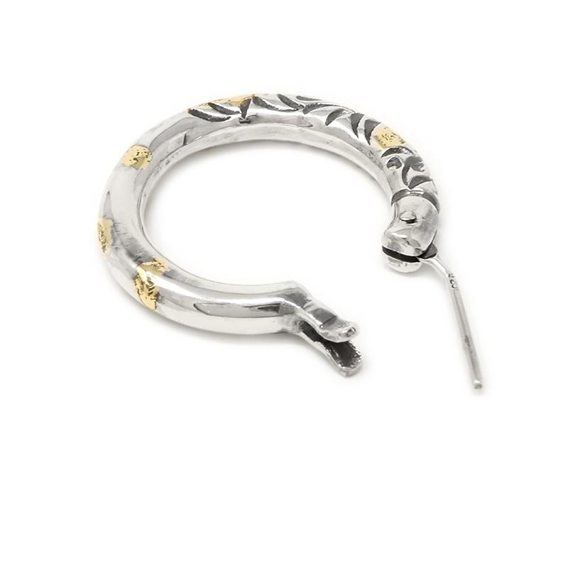 ビビファイ アラベスク フープピアス Lサイズ シルバー925 金鑞(ろう) VIVIFY VFP-149 Arabesque Hoop Pierce w/gold (L) 1点売り 片耳用 メール便の画像