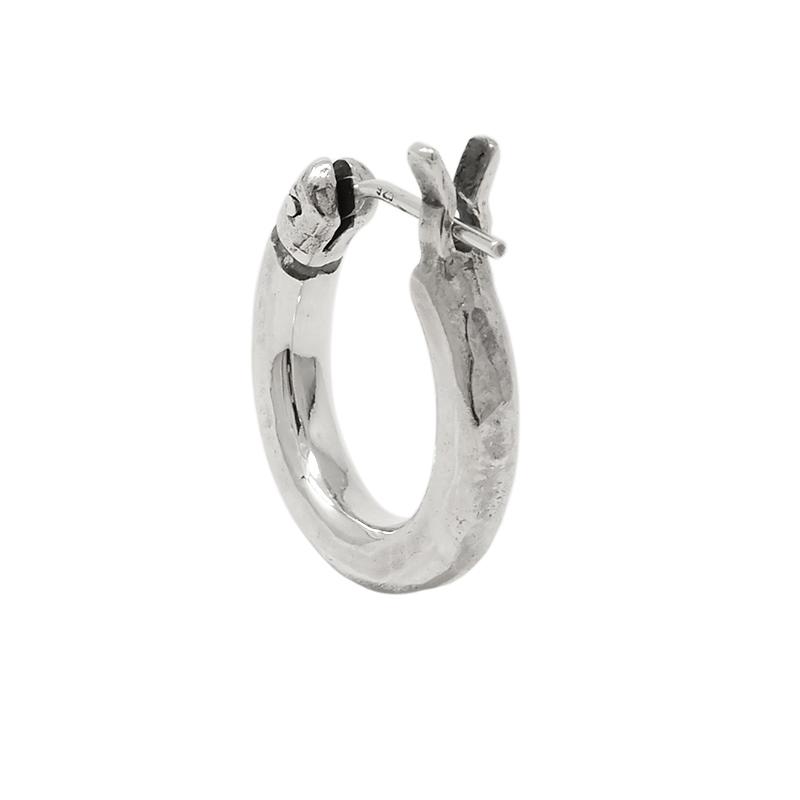 ビビファイ 槌目(ツチメ) フープピアス Mサイズ シルバー925 VIVIFY VFP-193 ThreeSides Hammerd Hoop Pierce (M) 3mm body 1点売り 片耳用の画像