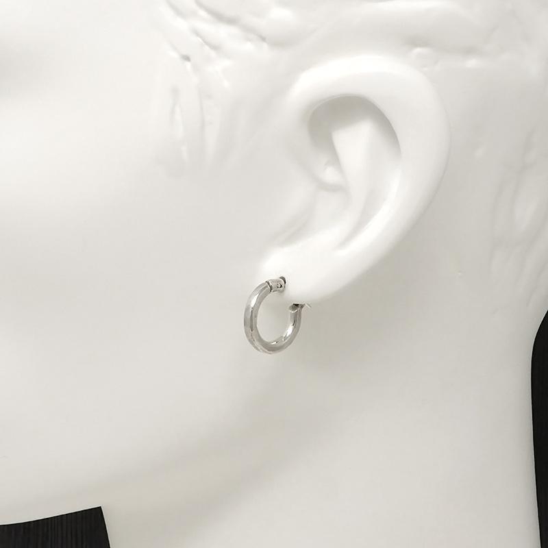 ビビファイ 槌目(ツチメ) フープピアス Mサイズ シルバー925 VIVIFY VFP-193 ThreeSides Hammerd Hoop Pierce (M) 3mm body 1点売り 片耳用の画像